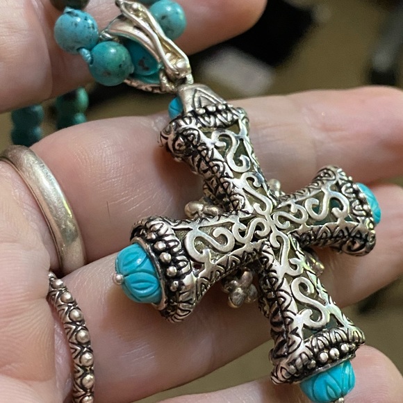 Barbara Bixby Opal Turquoise Cross NWOT - Picture 7 of 14